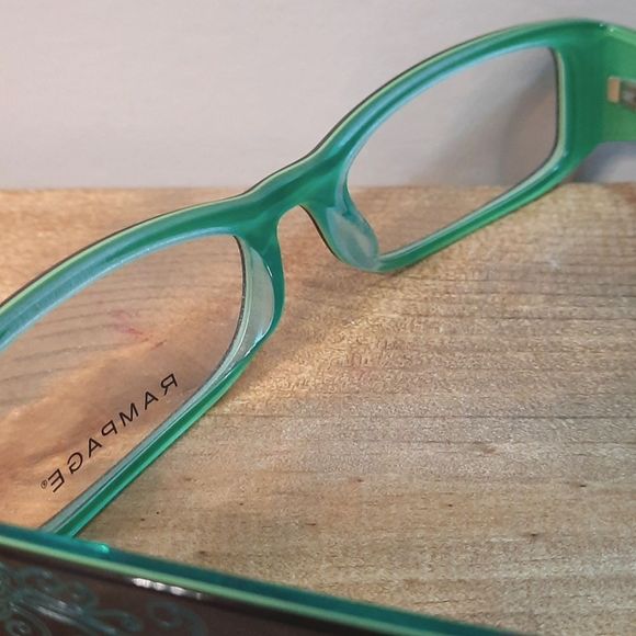 NEW prescription-ready Eyeglass Frame, RAMPAGE brown/green, 51-16-135 - Picture 4 of 6